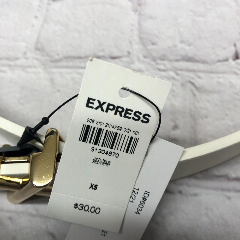NWT Express Women White Belt Size XS X-Small M204 -14 - Picture 5 of 11
